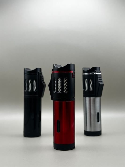 IGNIRO Jetline – Premium Triple-Jet Cigar Lighter with Built-In Rest